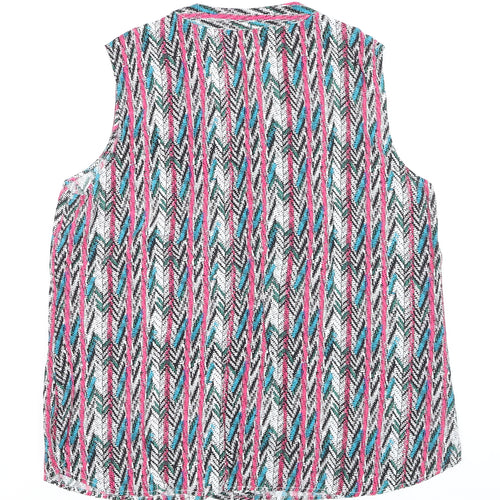 Dunnes Women's Multicoloured Viscose Sleeveless Blouse Size 16