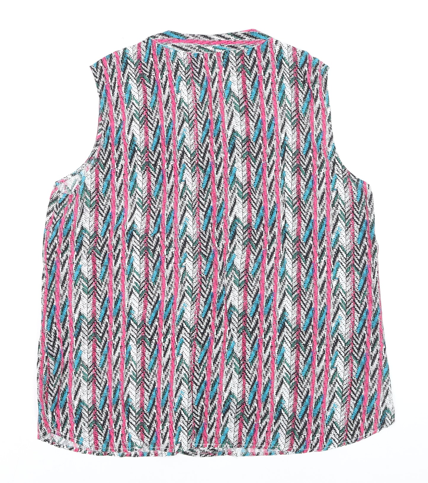 Dunnes Women's Multicoloured Viscose Sleeveless Blouse Size 16