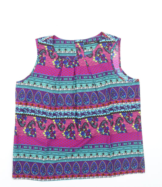 Dunnes Women’s Multicoloured Paisley Sleeveless Tunic Blouse Size 18