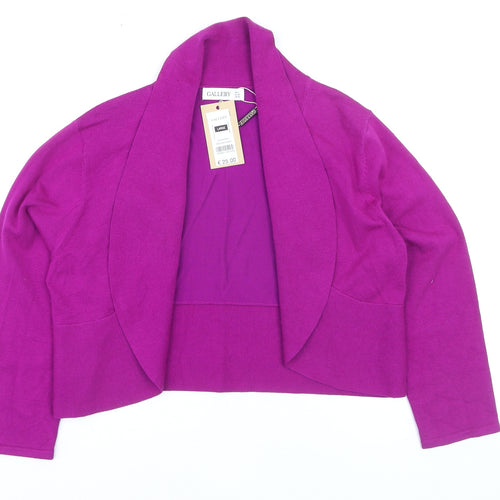 Gallery Women’s Purple Cropped Blazer Jacket Size Large UK 14