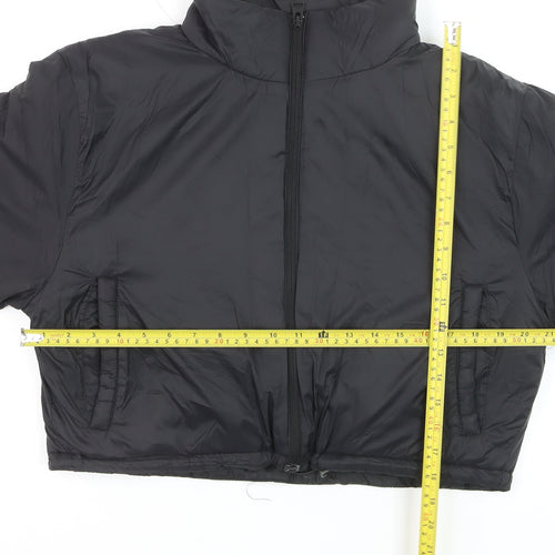 The Rockn Rev Women's Black Cropped Puffer Jacket UK 12