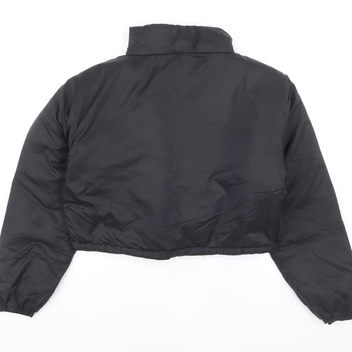 The Rockn Rev Women's Black Cropped Puffer Jacket UK 12