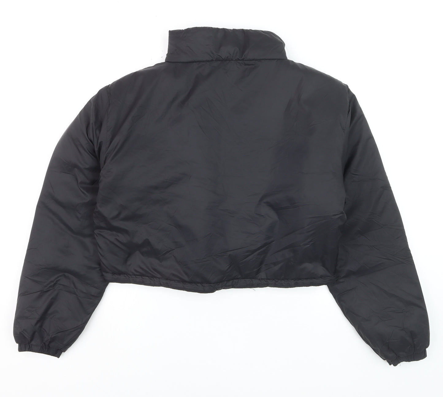 The Rockn Rev Women's Black Cropped Puffer Jacket UK 12