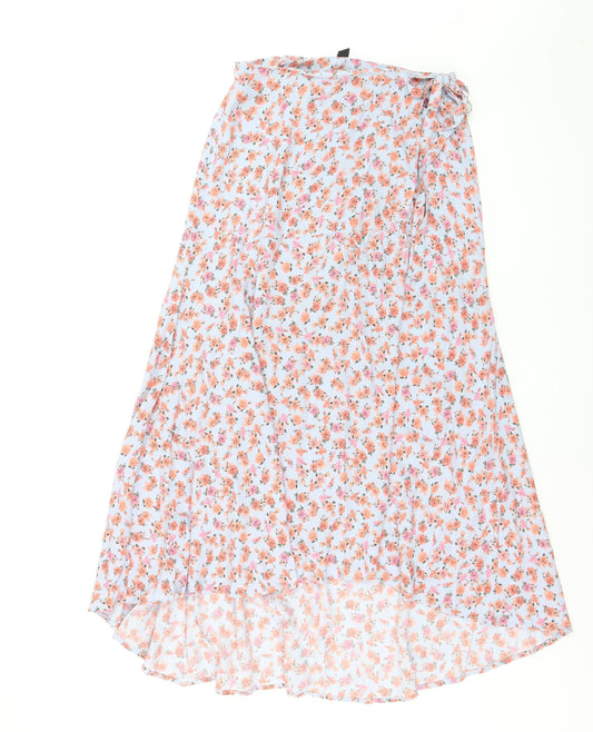 New Look Women’s Multicoloured Floral Wrap Midi Skirt Size 8