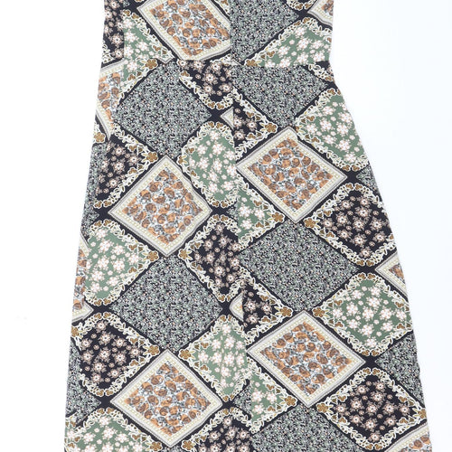 Cider Women's Multicoloured Midi Slip Dress M Bohemian Style