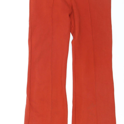 Primark Womens Red Stretch Jersey Straight Leg Trousers Size 12