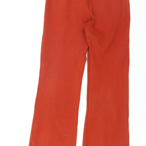 Primark Womens Red Stretch Jersey Straight Leg Trousers Size 12