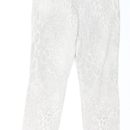 Gerry Weber Women's Beige Animal Print Straight Stretch Jeans Size 10