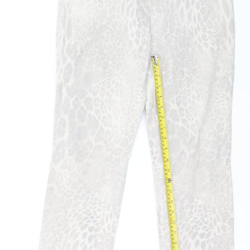 Gerry Weber Women's Beige Animal Print Straight Stretch Jeans Size 10