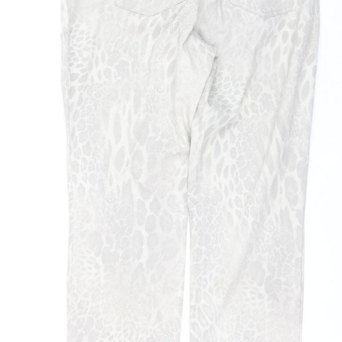 Gerry Weber Women's Beige Animal Print Straight Stretch Jeans Size 10