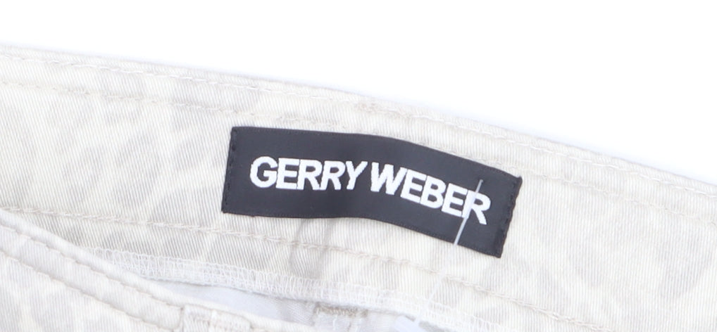 Gerry Weber Women's Beige Animal Print Straight Stretch Jeans Size 10