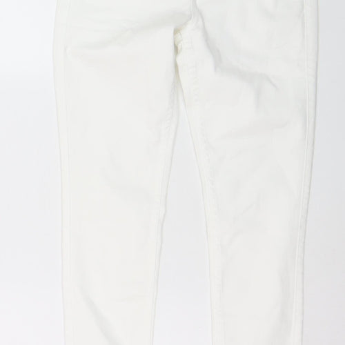 Pieces Women White High Waist Slim Jegging Jeans Size M