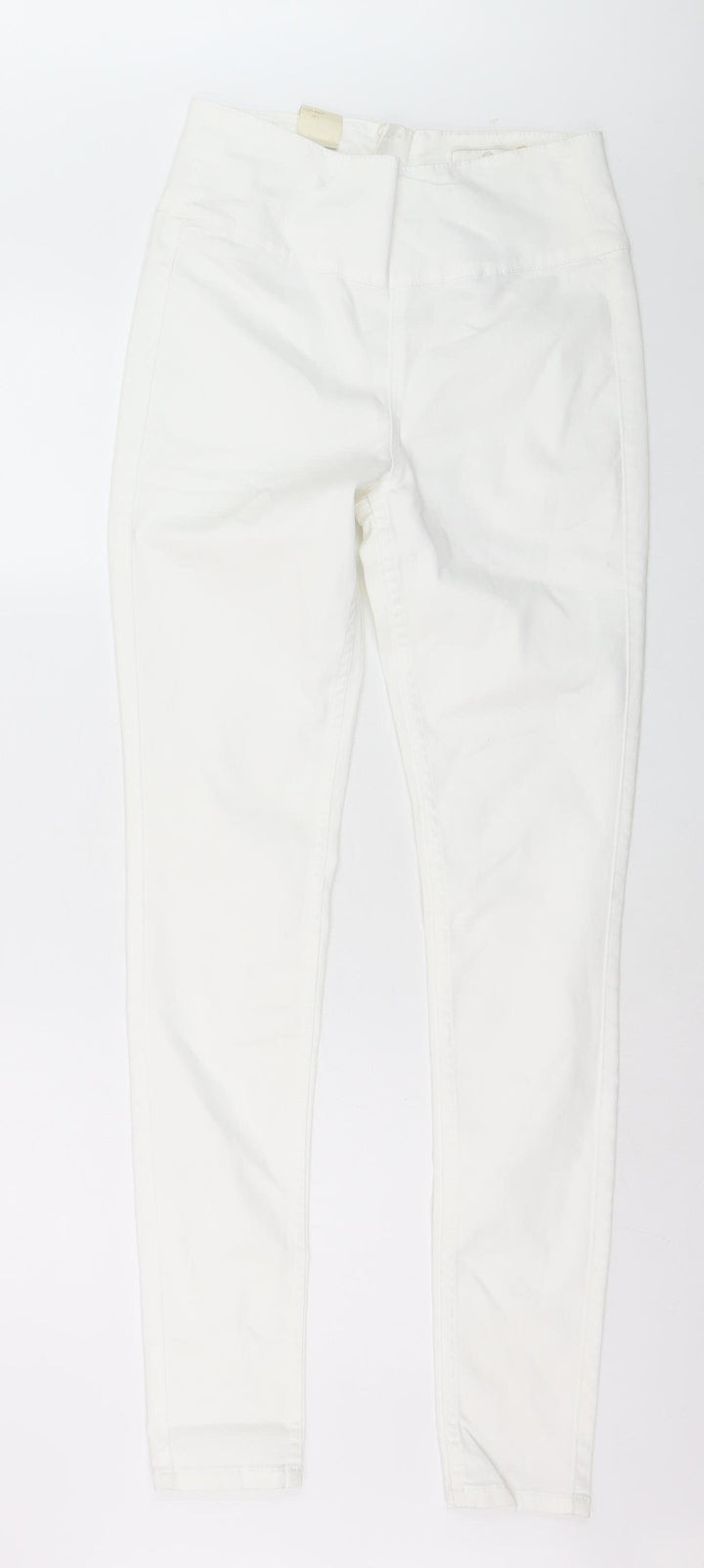 Pieces Women White High Waist Slim Jegging Jeans Size M