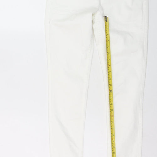 Pieces Women White High Waist Slim Jegging Jeans Size M