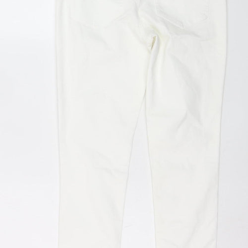 Pieces Women White High Waist Slim Jegging Jeans Size M