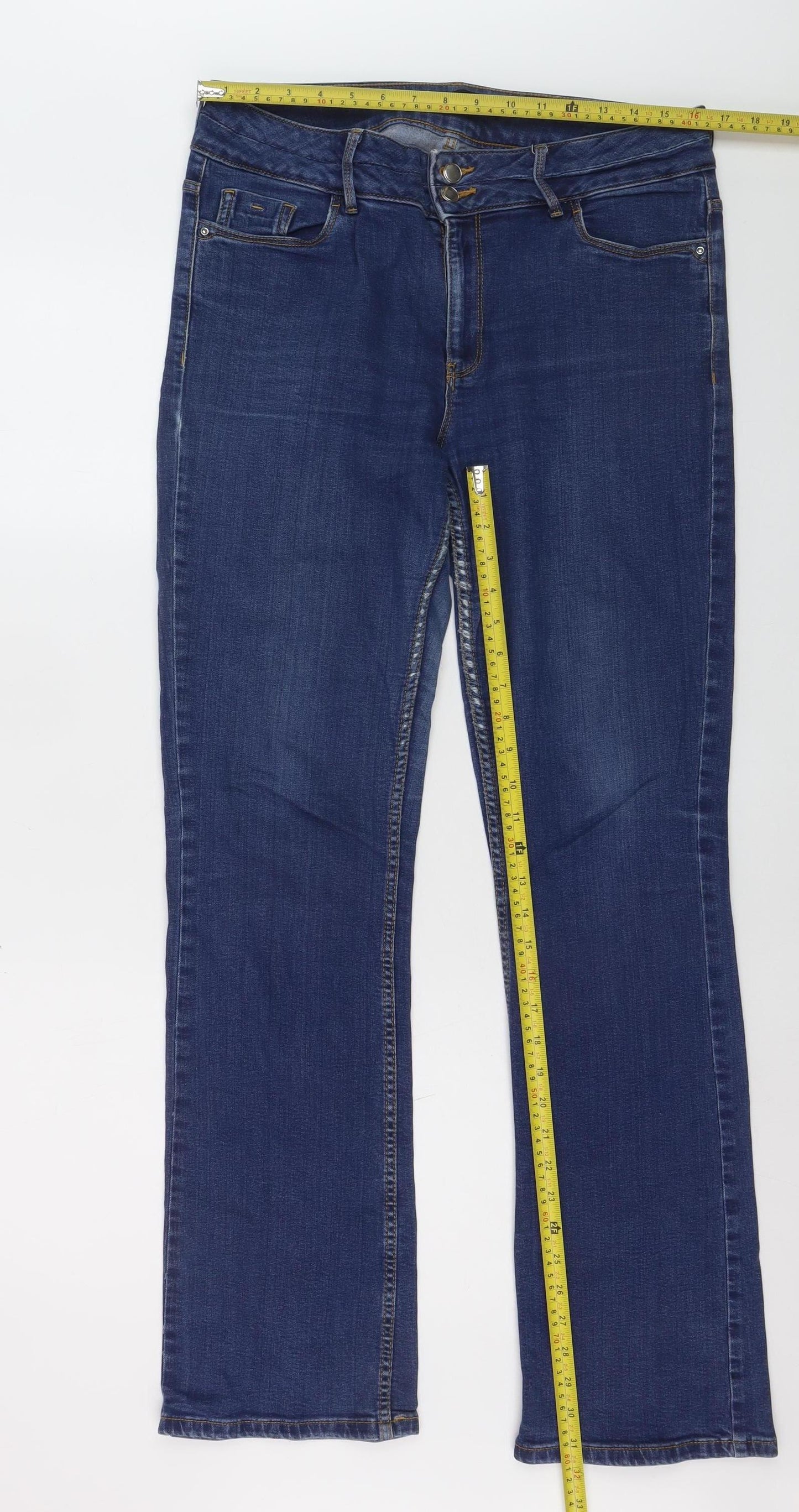 Dunnes Stores Women's Blue Bootcut Jeans Size 14 Regular Denim