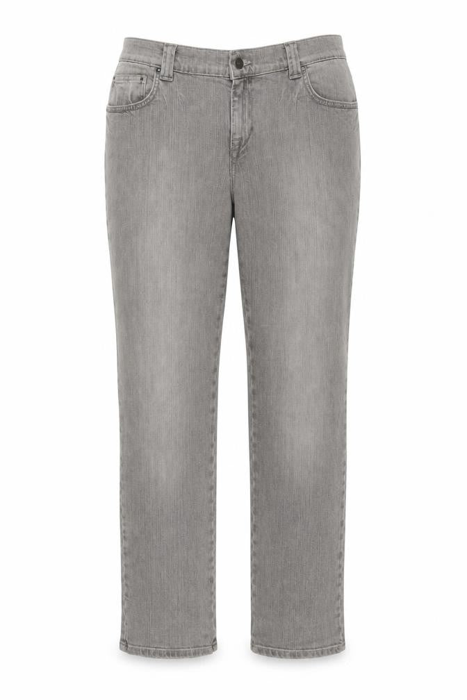 Front view of Savida Women’s Grey Stretch Straight Jeans, size UK 16, Regular