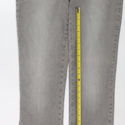Savida Women’s Grey Stretch Straight Jeans Size 16 Regular
