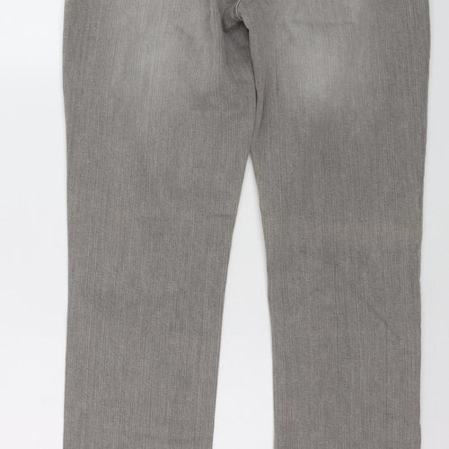 Savida Women’s Grey Stretch Straight Jeans Size 16 Regular