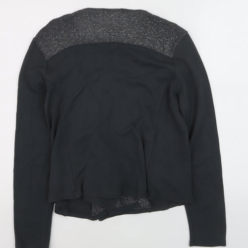 Maloka Women’s Black Full Zip Jumper Size 14 Viscose Knit