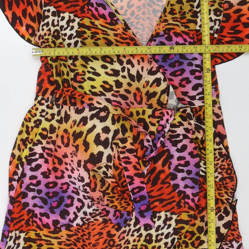 Quiz Women’s Multicoloured Animal Print Wrap Dress Size 14