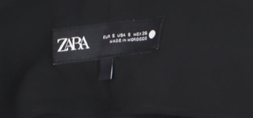 Zara Women Black Bow Shift Dress Size S Sleeveless Party Short