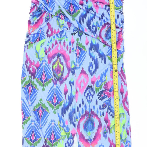 Gallery Womens Blue Geometric Bodycon Knee Dress UK14