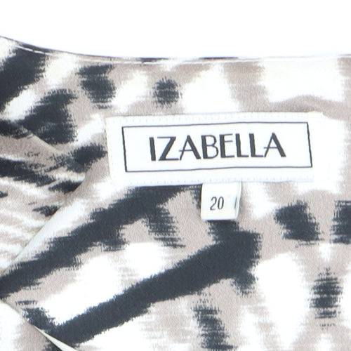 Izabella Womens Multicoloured Size 20 Sheath Knee Length Dress