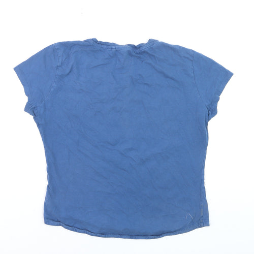 Diesel Womens Blue Cotton Crew Neck Short Sleeve T-Shirt Size L