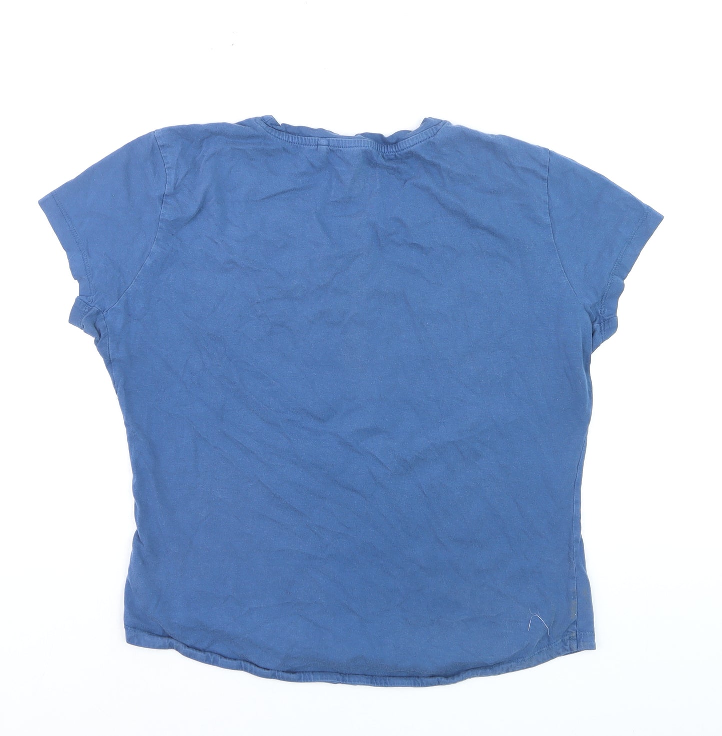 Diesel Womens Blue Cotton Crew Neck Short Sleeve T-Shirt Size L