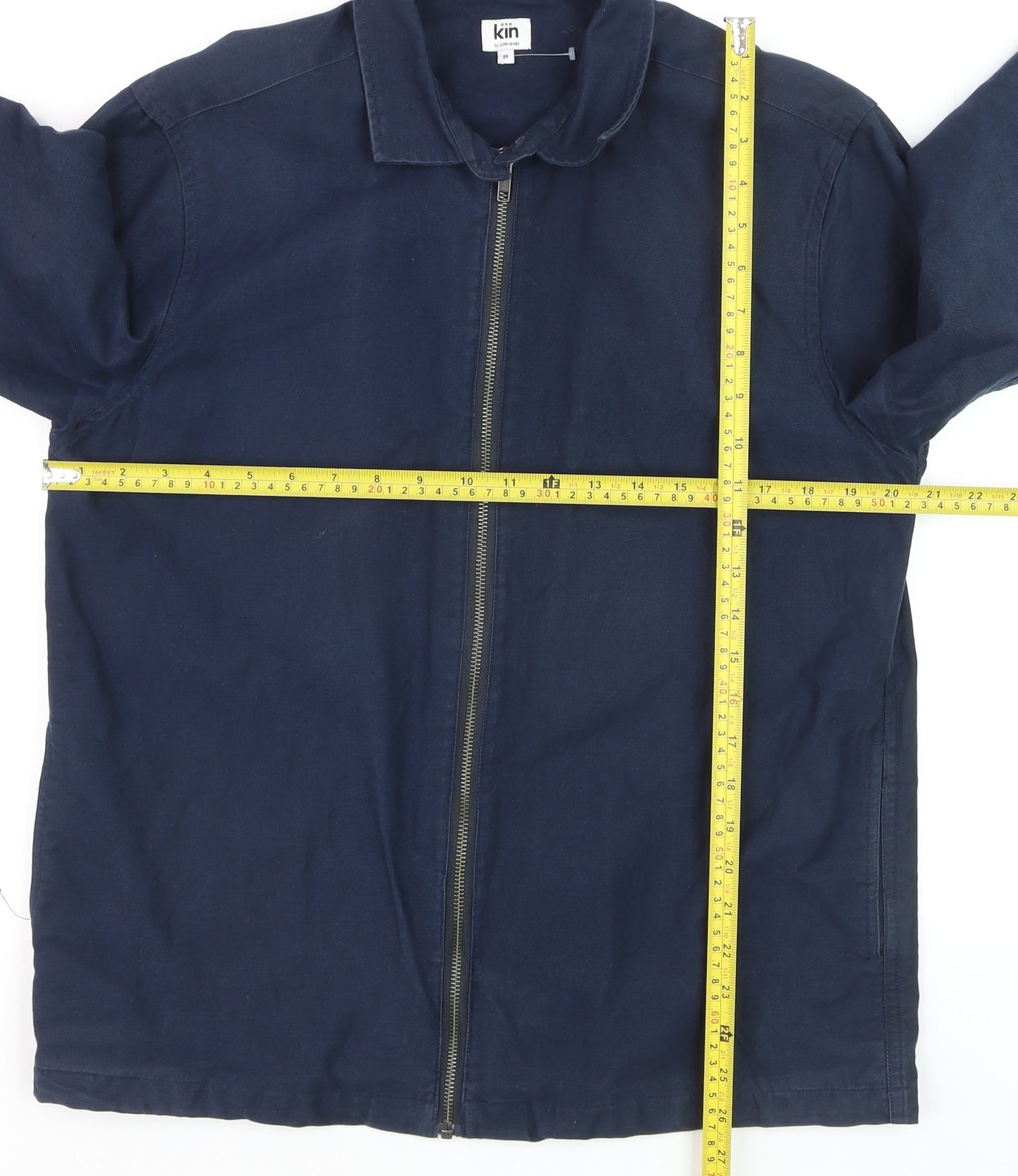 Kin by John Lewis Men's Blue Cotton Zip Jacket Size M