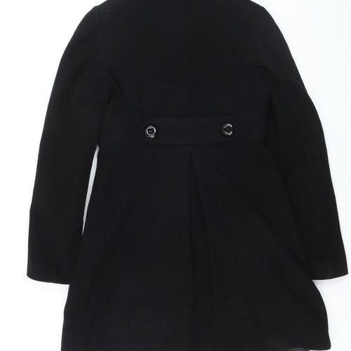 Killah Women's Black Wool Blend Mid-Length Overcoat Size M