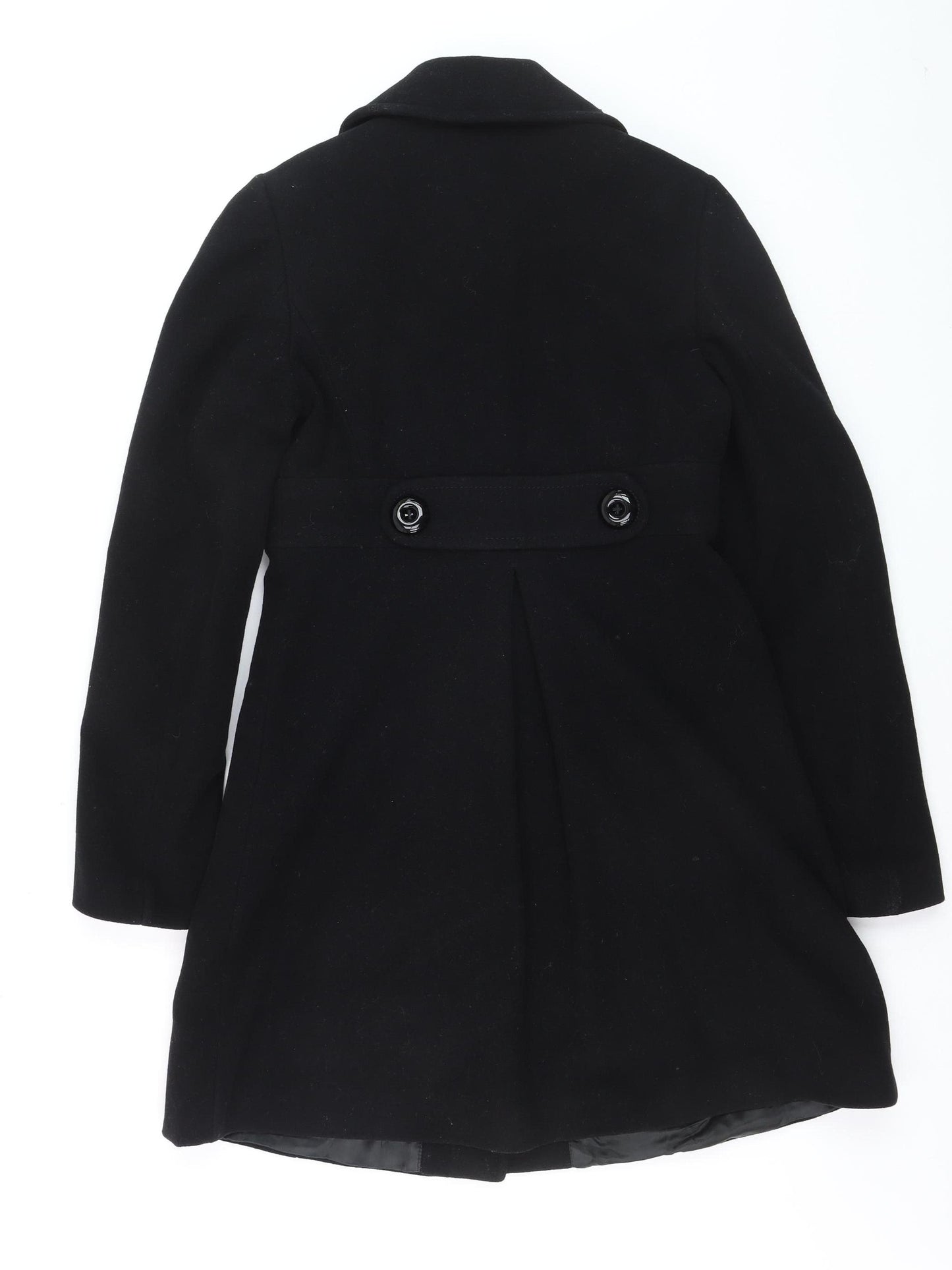 Killah Women's Black Wool Blend Mid-Length Overcoat Size M