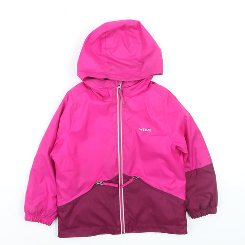 Wedze Girls Pink Ski Jacket 4 Years Hooded Waterproof Winter Coat