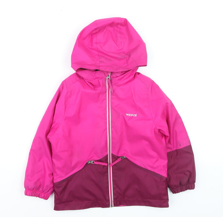 Wedze Girls Pink Ski Jacket 4 Years Hooded Waterproof Winter Coat