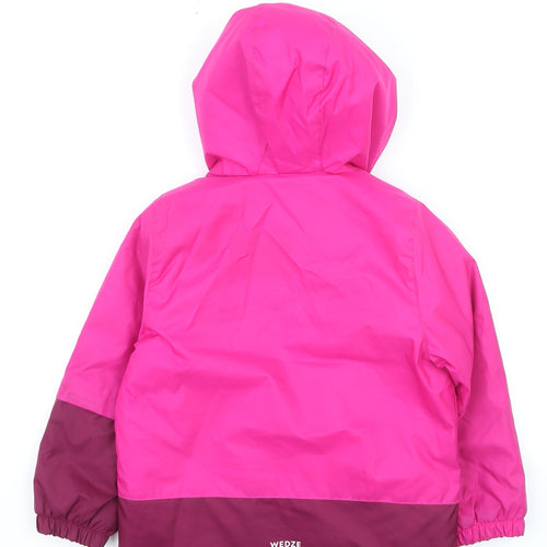 Wedze Girls Pink Ski Jacket 4 Years Hooded Waterproof Winter Coat