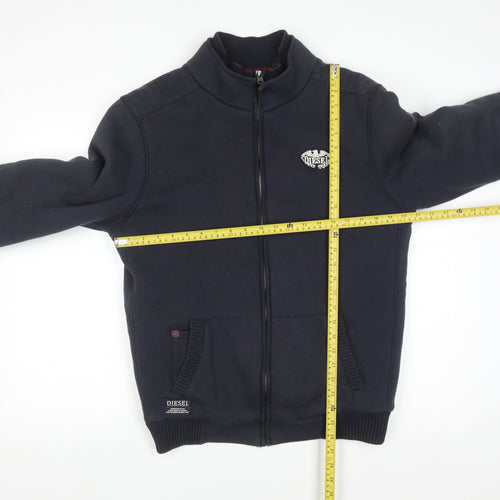 Diesel Jeans Men's Blue Bomber Jacket L Cotton Blend Casual