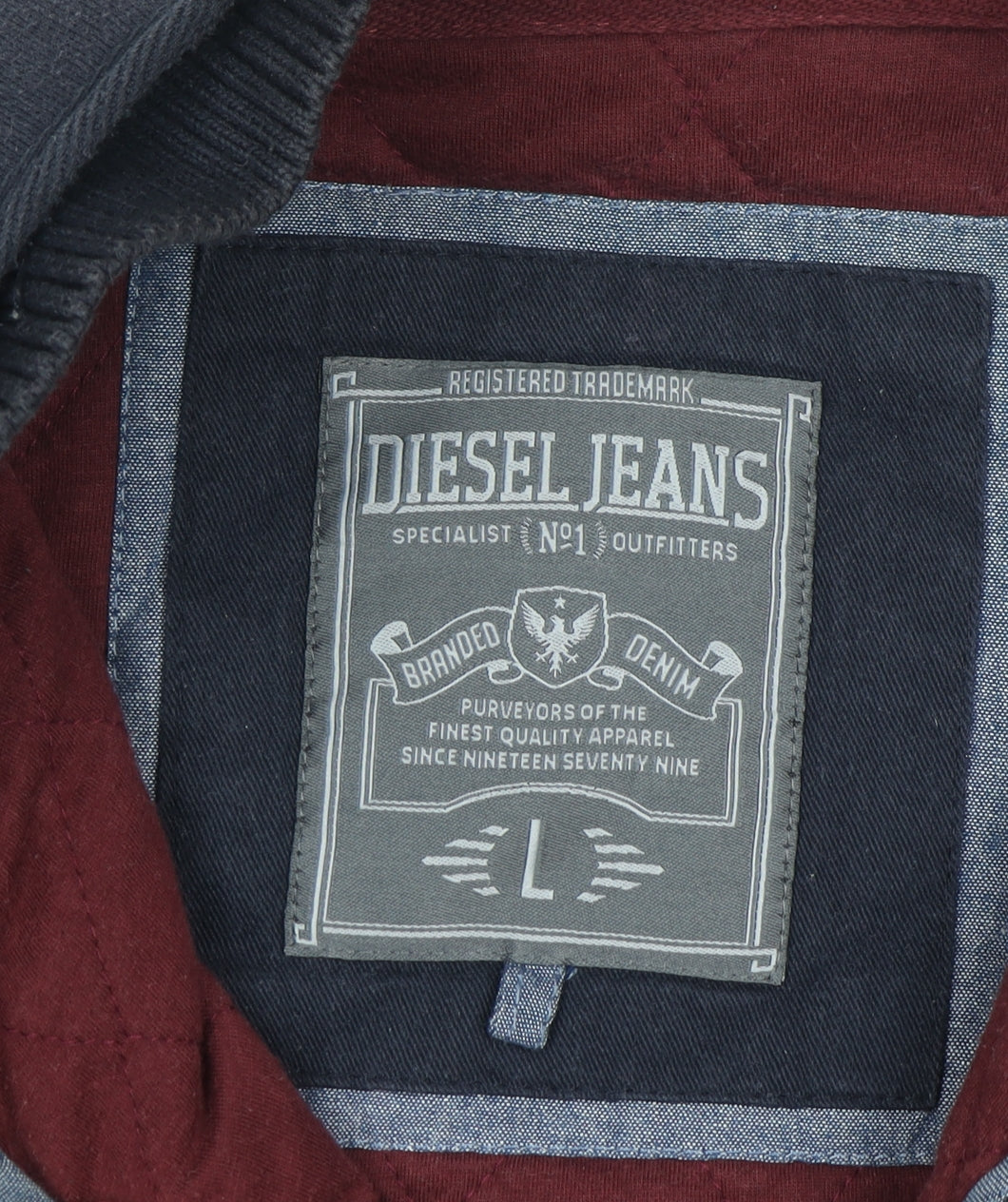 Diesel Jeans Men's Blue Bomber Jacket L Cotton Blend Casual