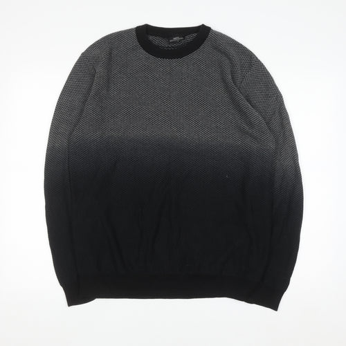Next Men's Black Knit Pullover Sweatshirt Size L Crew Neck