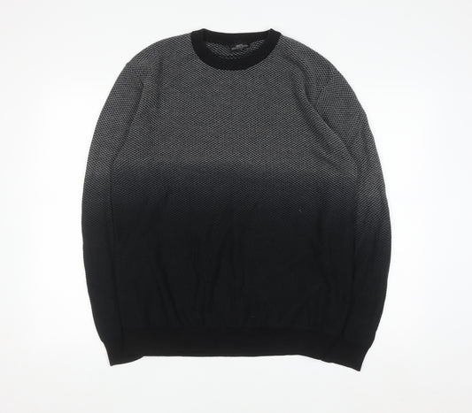 Next Men's Black Knit Pullover Sweatshirt Size L Crew Neck