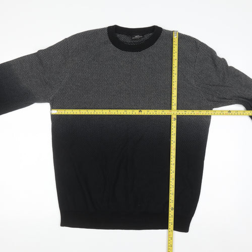 Next Men's Black Knit Pullover Sweatshirt Size L Crew Neck