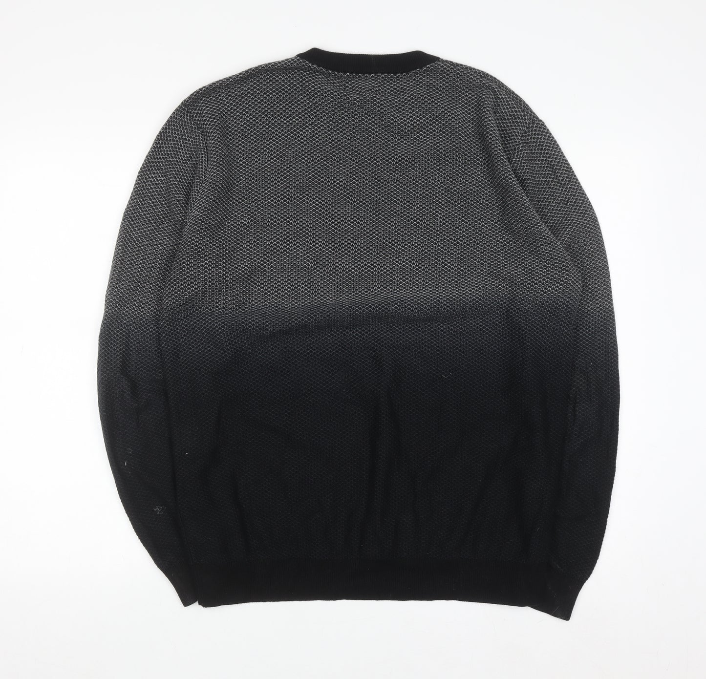 Next Men's Black Knit Pullover Sweatshirt Size L Crew Neck