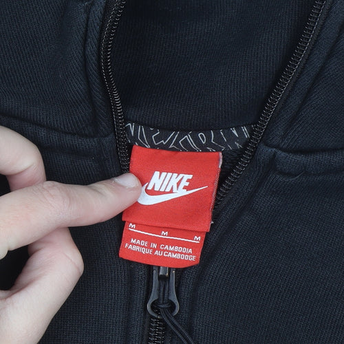 Nike Men's Black Full Zip Hoodie Size M Cotton Sportswear