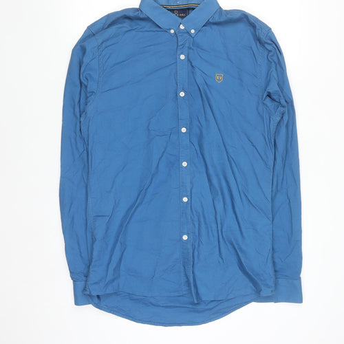 XV Kings Tommy Bowe Men's Blue Cotton Button-Up Shirt L
