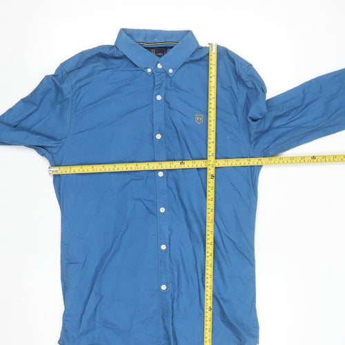XV Kings Tommy Bowe Men's Blue Cotton Button-Up Shirt L