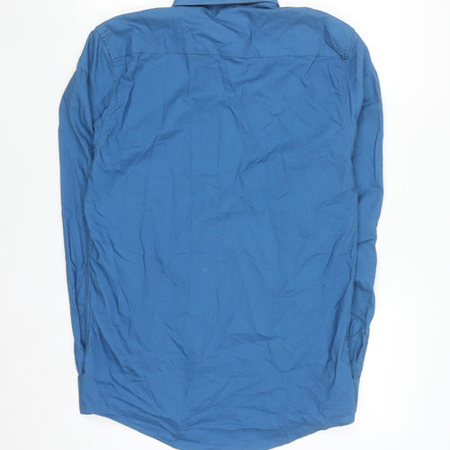 XV Kings Tommy Bowe Men's Blue Cotton Button-Up Shirt L