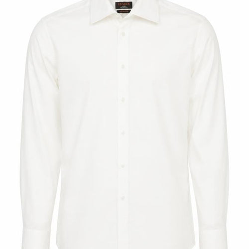 Conran Luxury Collection Men's White 16 Collar Contemporary Fit Shirt