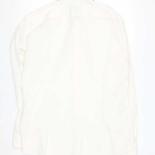 Conran Luxury Collection Men's White 16 Collar Contemporary Fit Shirt