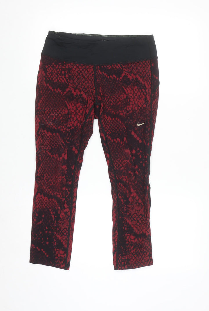 Nike Women Red Animal Print Dri-FIT Capri Leggings Size S