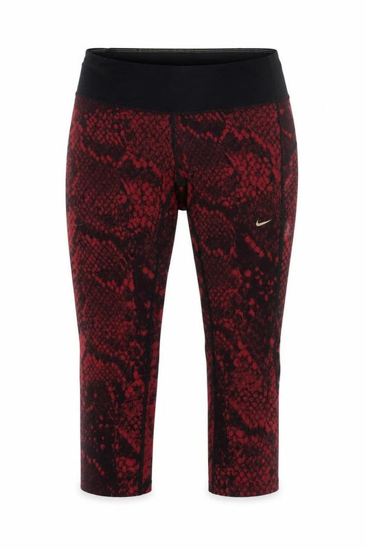 Nike Women Red Animal Print Dri-FIT Capri Leggings Size S
